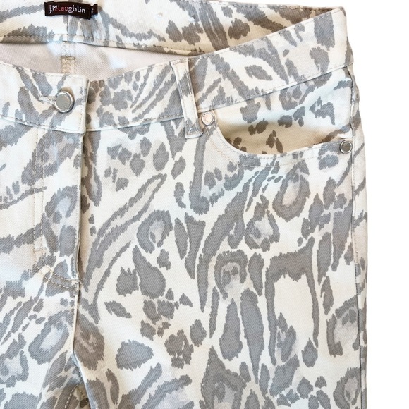 J. McLAUGHLIN Lexi Mid Rise Jeans Size 6 in Cream and Gray Print - Picture 5 of 13